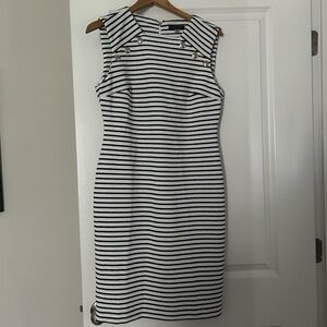 Nautical Striped Dress with Gold Accents
